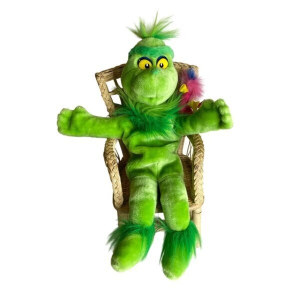 Vintage 1997 Grinch and Whozit‎ Puppet Plush Toy Dr. Seuss By Stellar Gifts - Picture 1 of 6